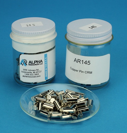 View SOLD OUT - Oxygen and Sulfur in Copper CRM (S= 0.0010% O= 0.0188%) - 1g Pin